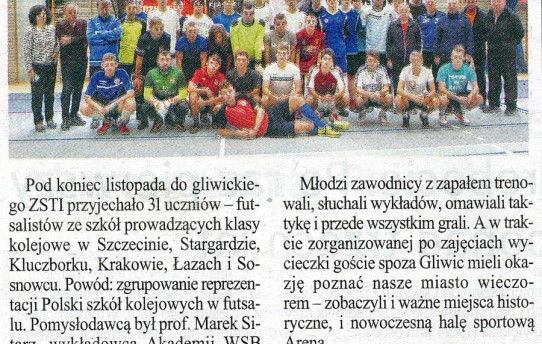 Zgrupowanie reprezentacji Polski szkół kolejowych w futsalu
