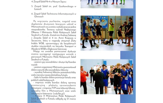 Mistrzostwa Polski Kolejowych Szkół Średnich w futsalu 2018