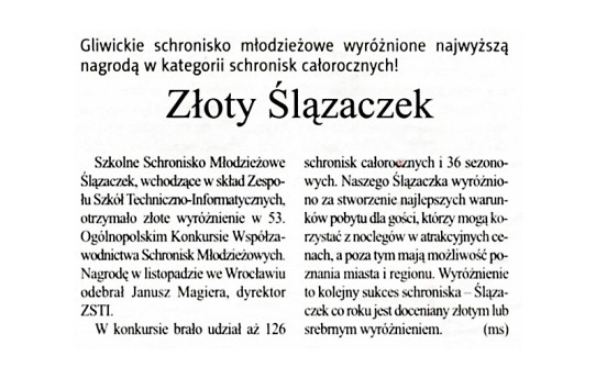 Informacja o naszym schronisku młodzieżowym