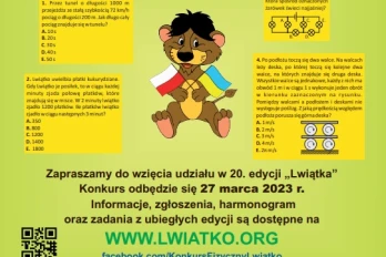 Kolejna edycja Ogólnopolskiego Konkursu Fizycznego „Lwiątko”.