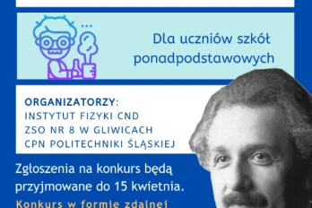 Konkurs fizyczny młody Einstein dla uczniów szkół ponadpodstawowych