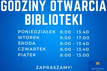 Nowe godziny otwarcia biblioteki